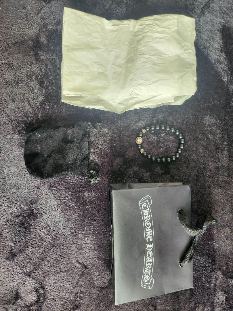 CHROME HEARTS ビーズブレスレット オニキス シルバー925 中古