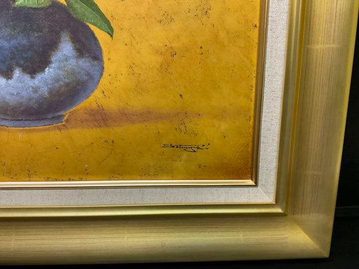 油絵　中島達幸　バラ　フレーム付き