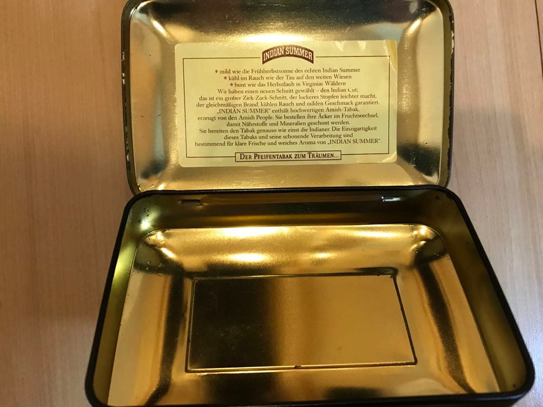 ブリキ缶　イギリス製　INDIAN SUMMER パイプタバコ 【缶のみ】