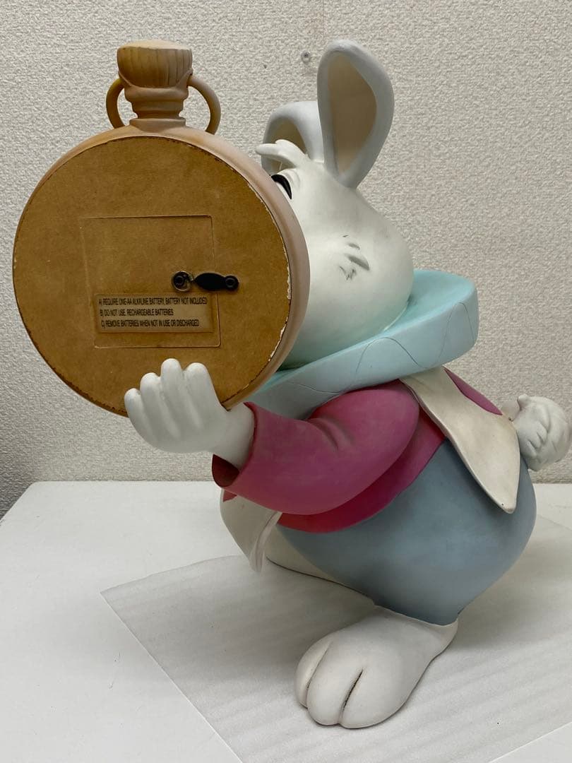 3-2701 激レア★不思議の国のアリス 白うさぎ 兎置き時計 ビッグフィギュア