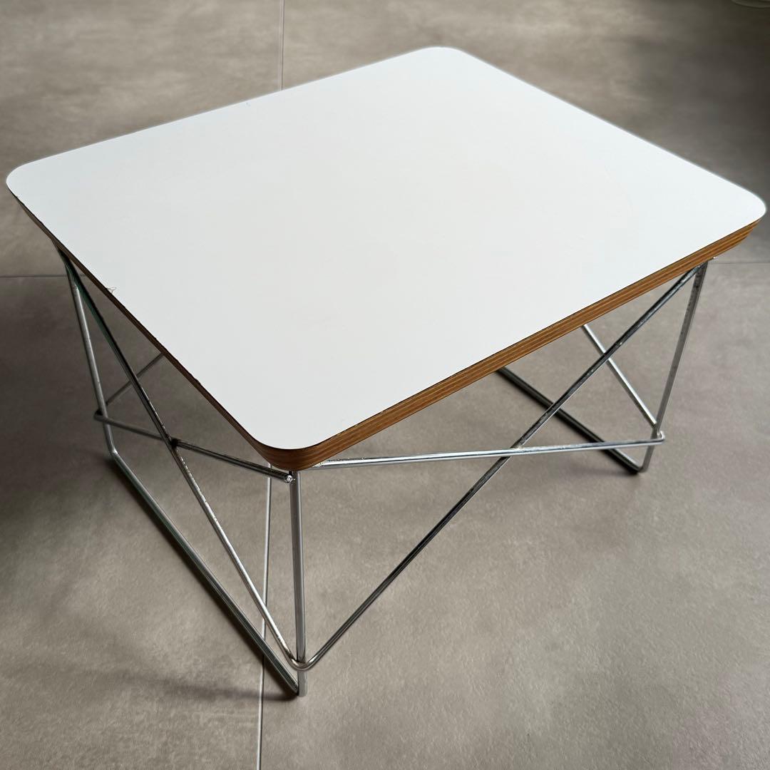 ハーマンミラー 90年代後期 ワイヤーベースローテーブル 白 ヴィンテージ