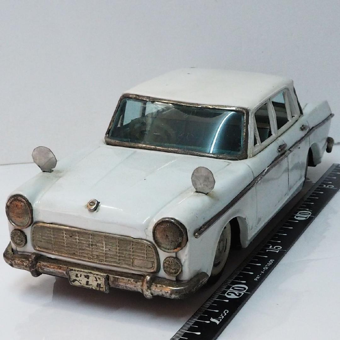 当時物【イスズ ベレル リペイント白】ブリキ製フリクション ミニカー TIN箱無