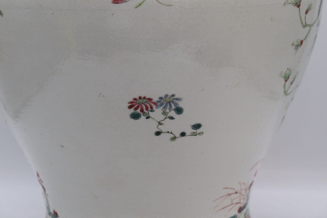 中国　粉彩雉鳥牡丹紋大瓶　高さ35cm 送料込み251107