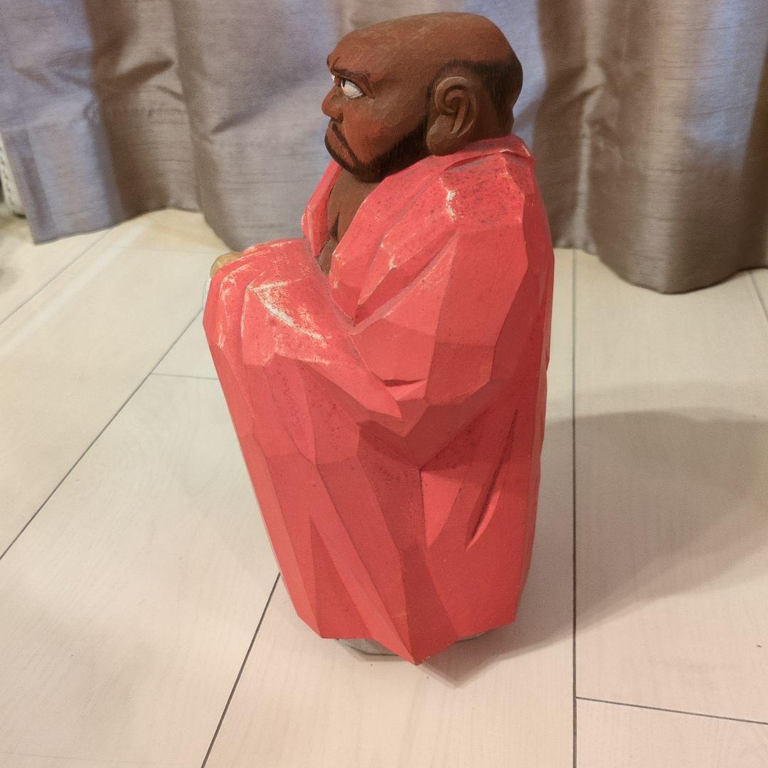 鎌田麦風作　奈良一刀彫　達磨　約26cm