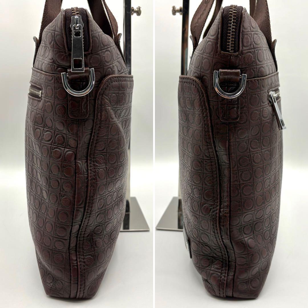 オールレザー 総柄 ガンチーニ サルバトーレフェラガモ 2way ブリーフケース