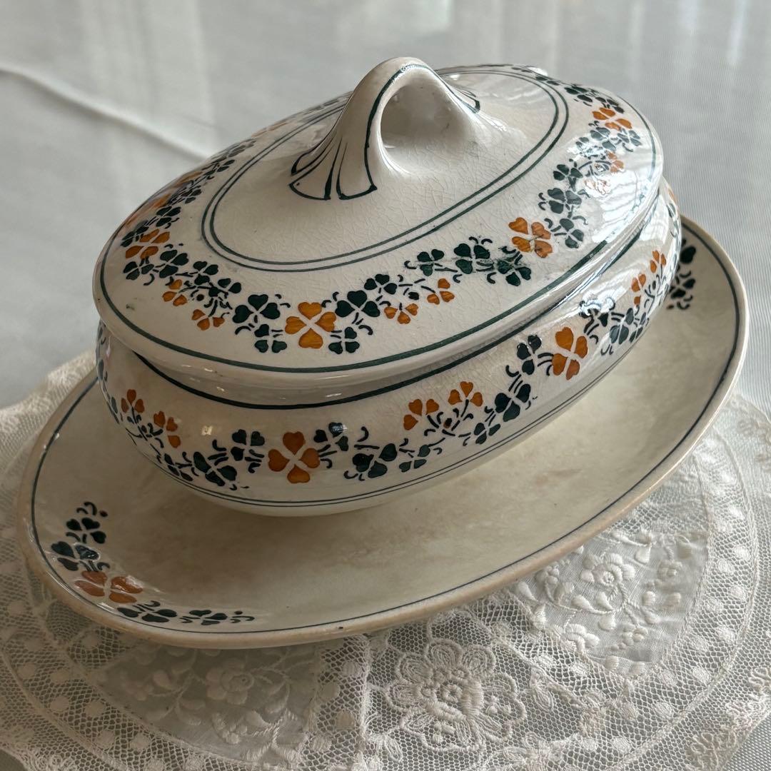 リュネビル Luneville クローバー柄 レギュミエ スーピエール