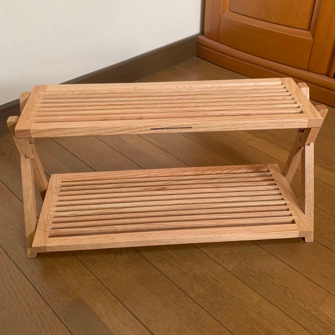 【新品未使用】ikiki フォールディングミニラックオーク