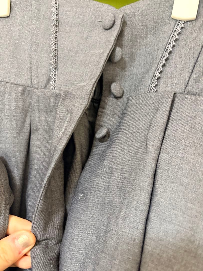 *難あり　sheglit シェグリット ハイウエストタックスカート　グレー M