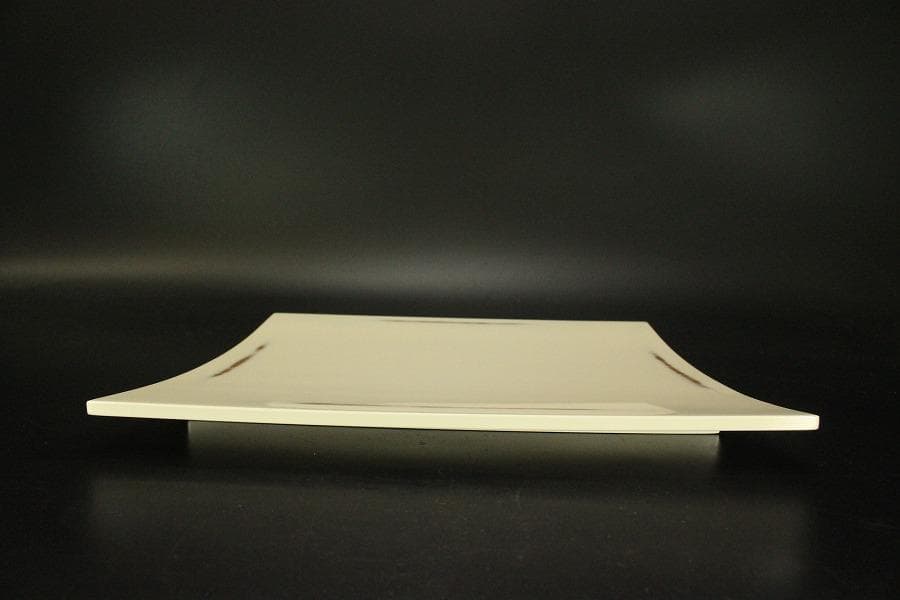 高級漆器 紀州塗 島安 変り根来 四方皿 未使用(A194)