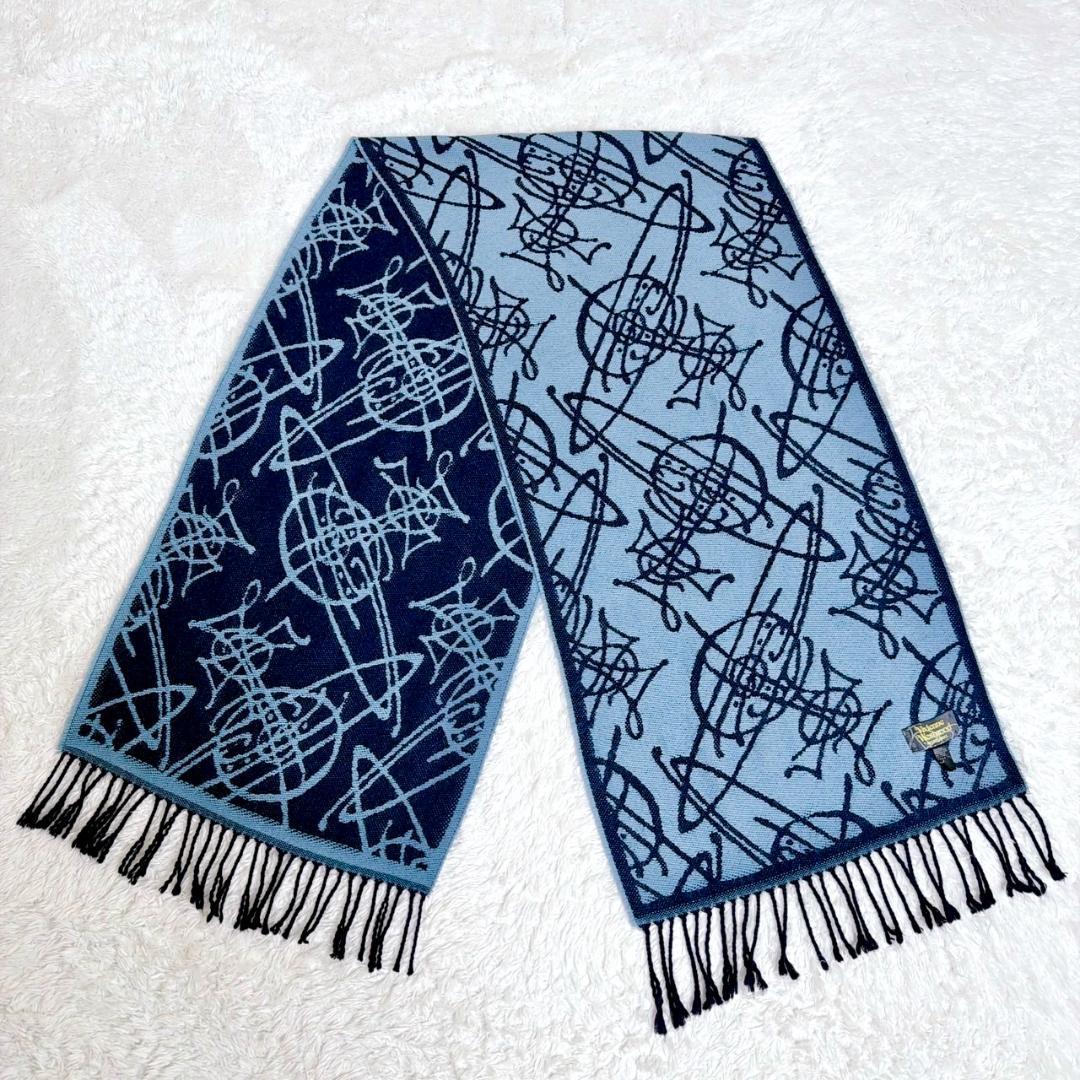希少✨ Vivienne Westwood 大判 マフラー オーブ リバーシブル
