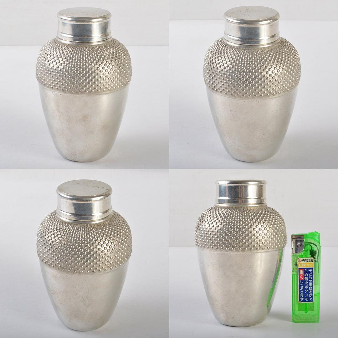 煎茶道具　景翠造　本錫　茶壷　棗霰　約433g　共箱　M　R5370