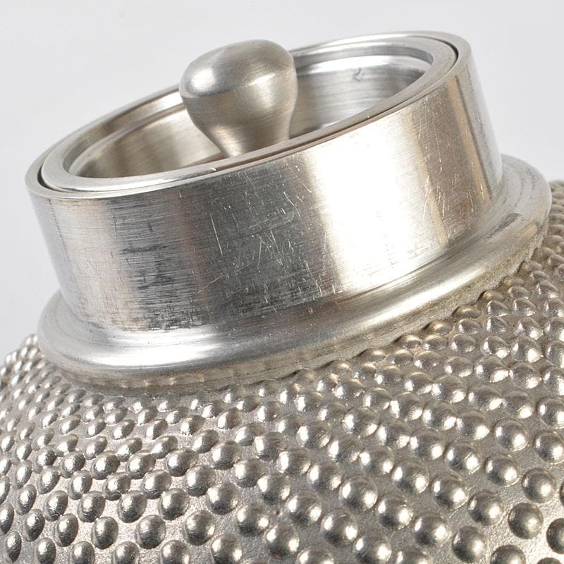 煎茶道具　景翠造　本錫　茶壷　棗霰　約433g　共箱　M　R5370