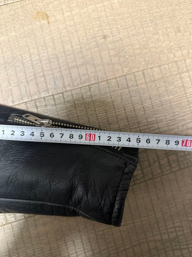 ブラックレザーシングルライダース M