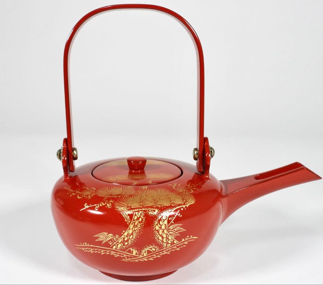 輪島塗　屠蘇器　本漆　沈金　松鶴亀紋 盃　銚子　盆　木製