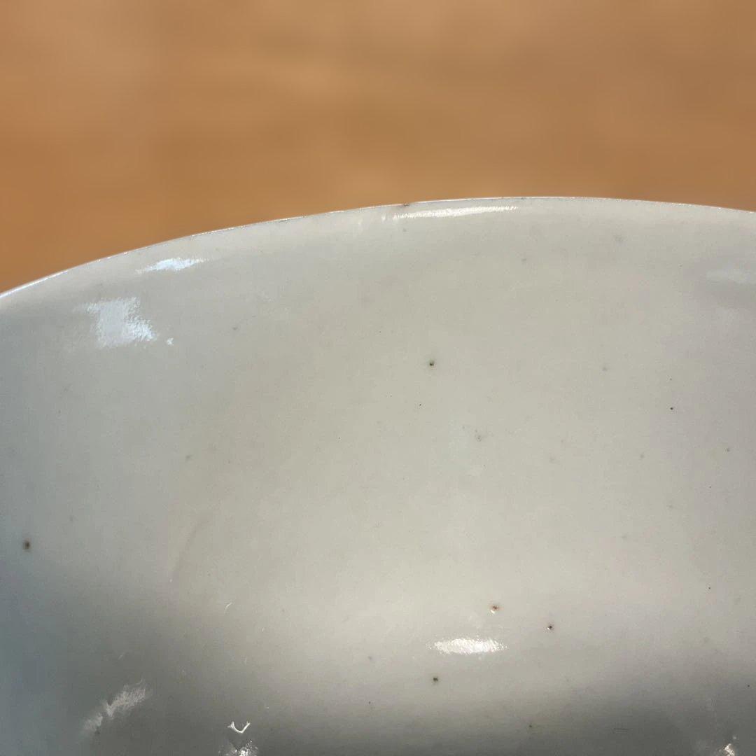 中国民国時代の風景画 茶碗 白地 赤絵