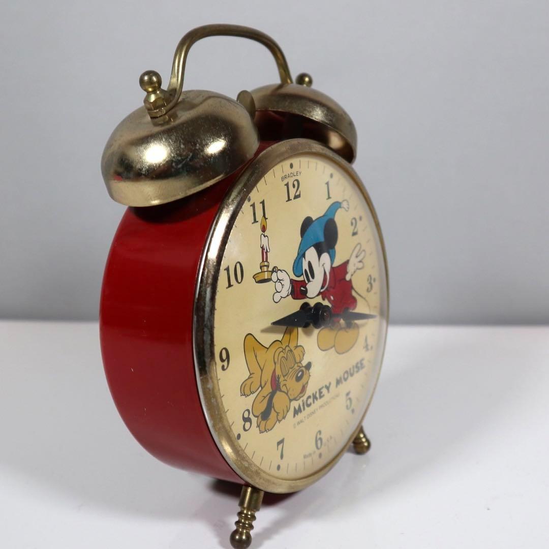 【動作OK】BRADLEYその③ 1960～70年ミッキー ゼンマイ目覚まし時計