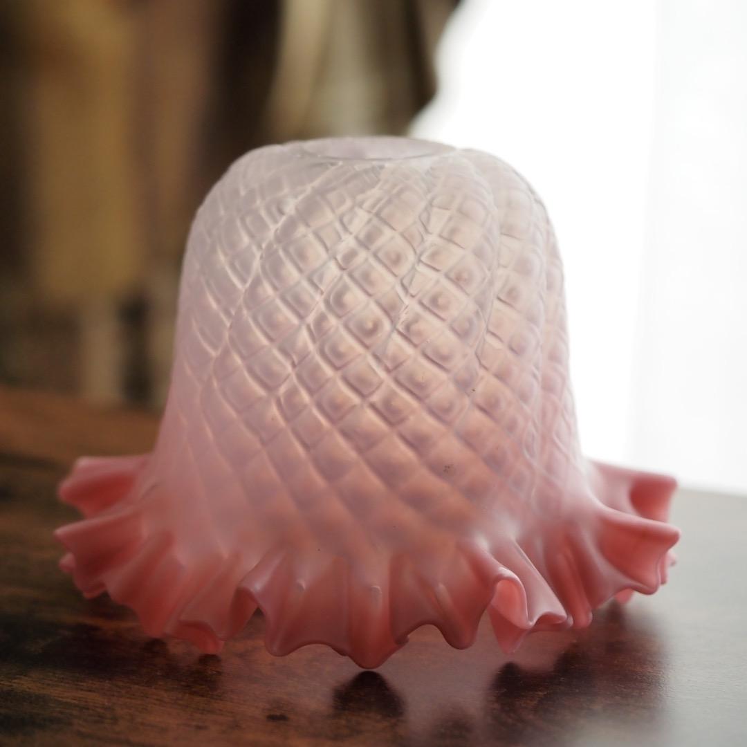 シェードランプ フリル型天吊りランプ / アンティーク 英国製