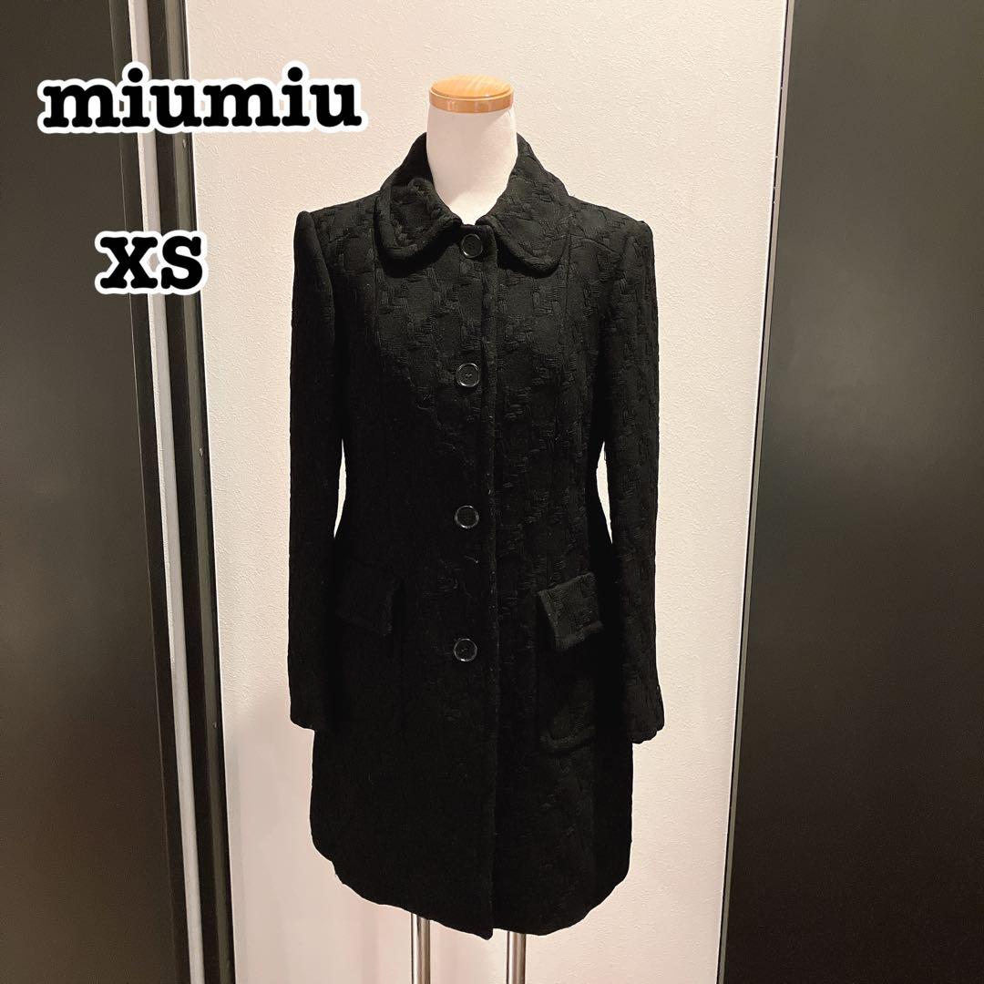 ミュウミュウ　miumiu ブラック チェスターコート XS