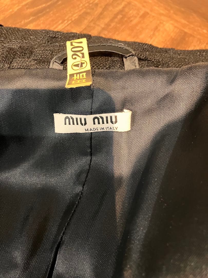 ミュウミュウ　miumiu ブラック チェスターコート XS