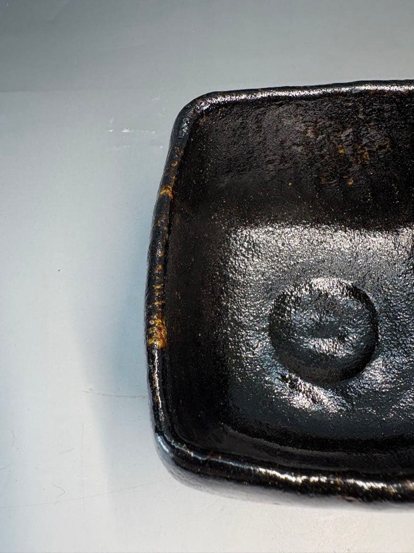 【中古品】吉村楽入造　黒楽茶碗（共箱）USED〈税込•送料込〉　四方　升　節分