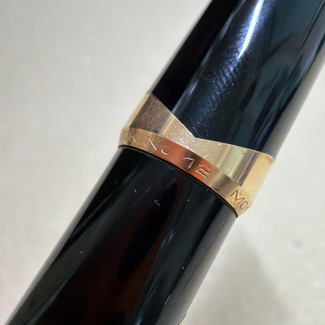 新品 廃盤 MONTBLANC モンブラン No.12 万年筆 ブラック 18c