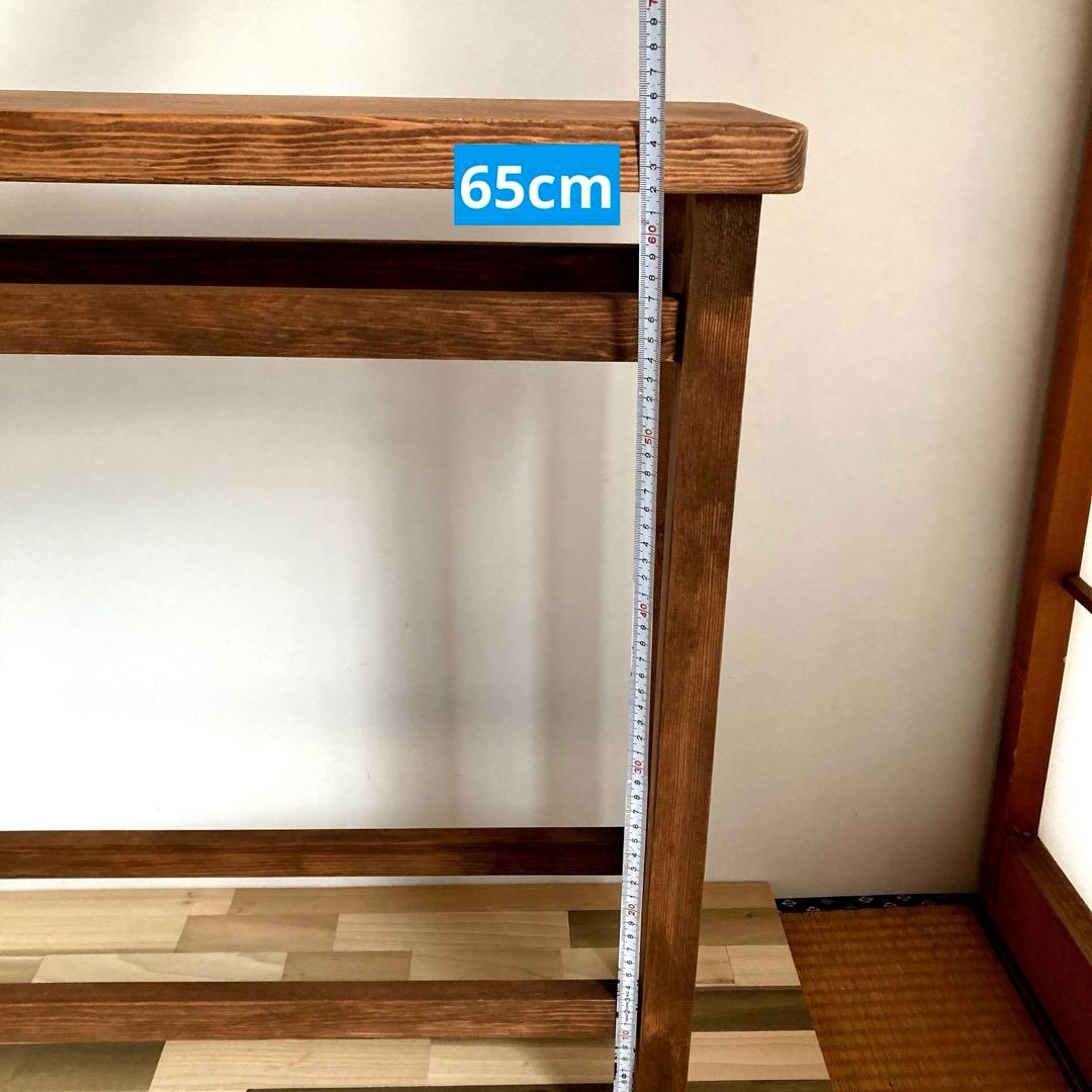 アンティーク調　花台　鉢置き台　ディスプレイ台　ウォールナット塗装　ハンドメイド