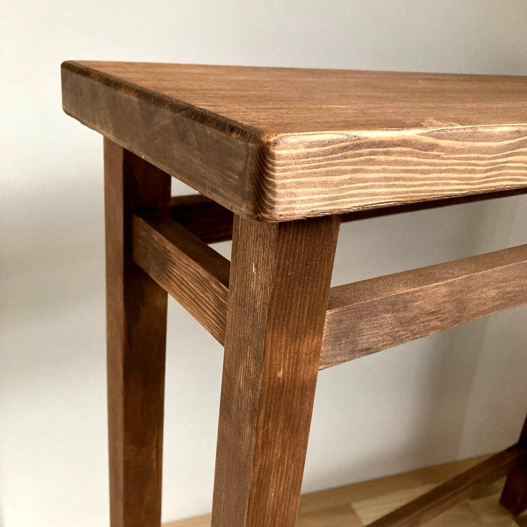 アンティーク調　花台　鉢置き台　ディスプレイ台　ウォールナット塗装　ハンドメイド