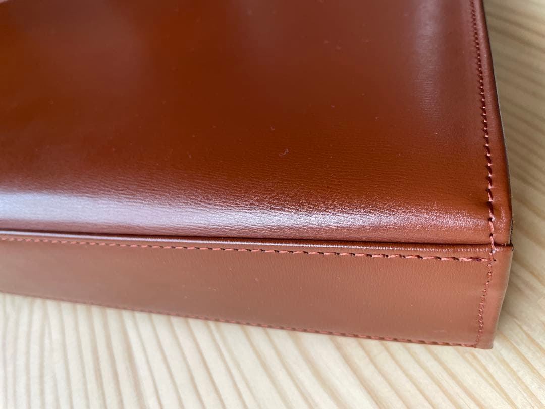 KARL LAGERFELD ブラウンレザー ビジネスバッグ