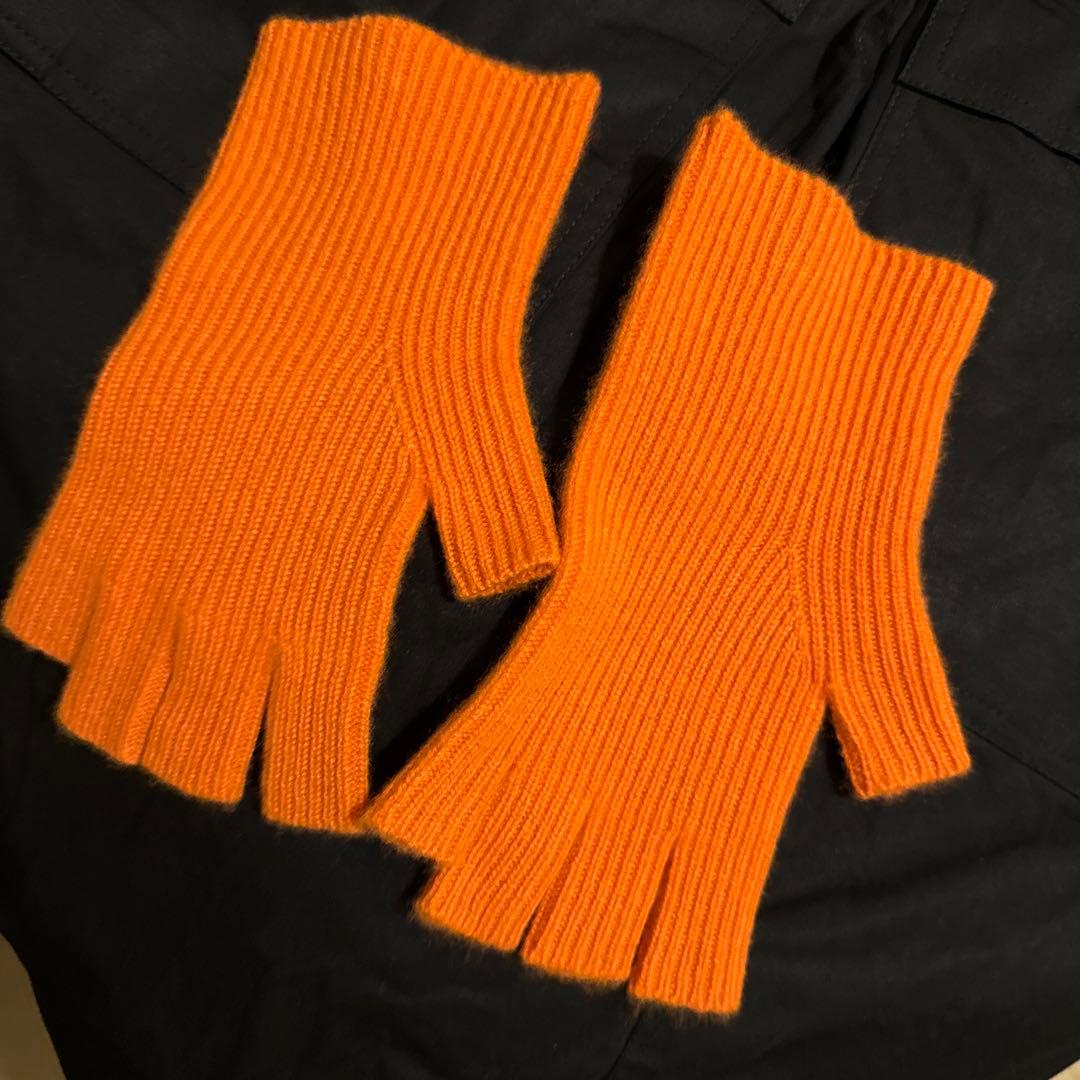 Cash&Barba ヘビーカシミヤオープンフィンガーグローブ orange