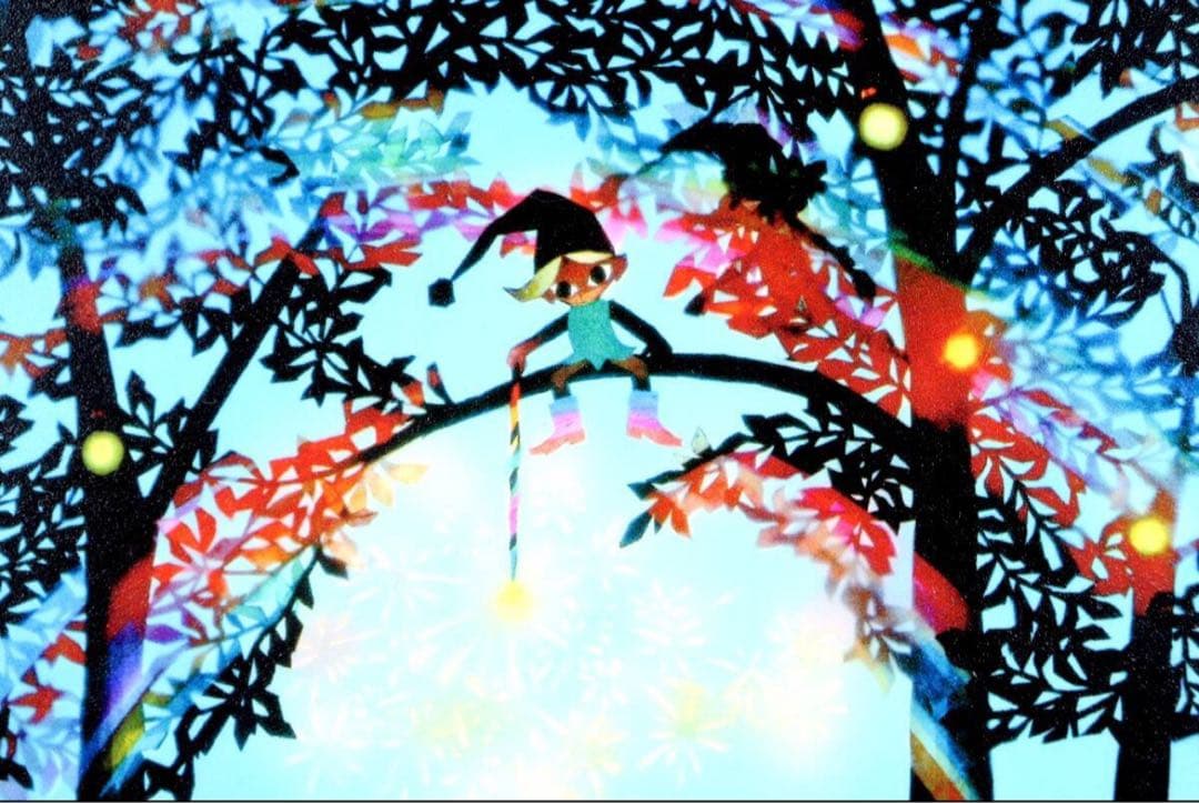 藤城清治 「蛍の線香花火」 シルクスクリーン 直筆サイン