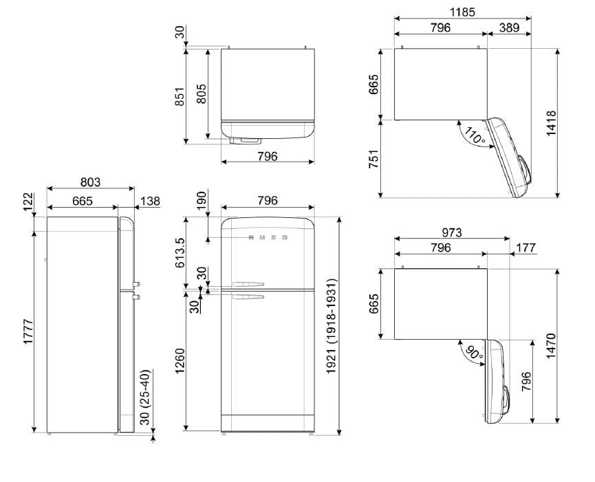 SMEG冷凍冷蔵庫　新品　パステルグリーン 100V FAB50P（右ヒンジ）