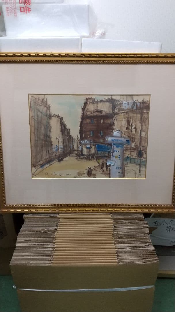 生沢朗 水彩画 パリ(街並)