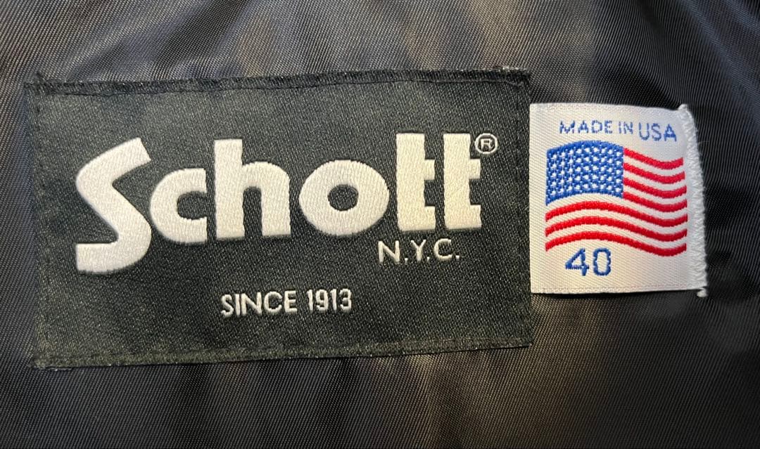 【美品】SCHOTT 641 牛革　40サイズ　アメリカ製