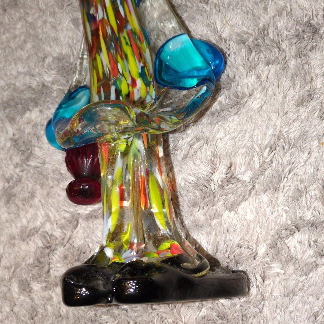 イタリア　ムラーノガラス　ピエロ　大きめサイズ置物