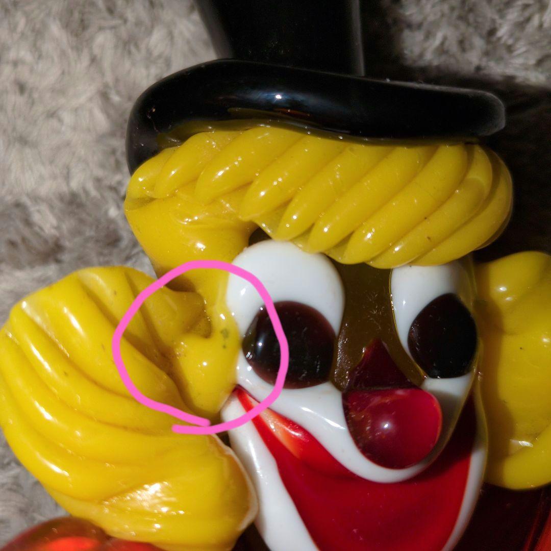 イタリア　ムラーノガラス　ピエロ　大きめサイズ置物