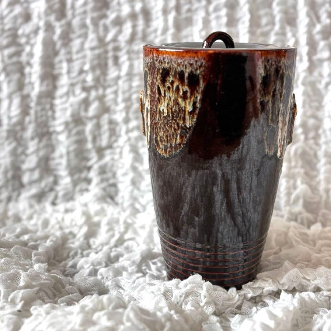 茶道 陶器製 細水指 水差し 木箱付き 刻印 景山