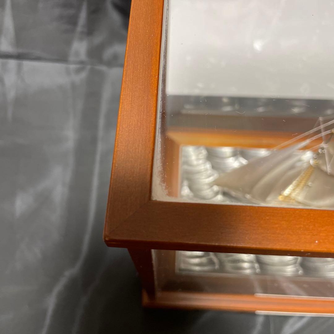 銀製 ヨット ガラスケース付き タケヒコ TAKEHIKO 武比古