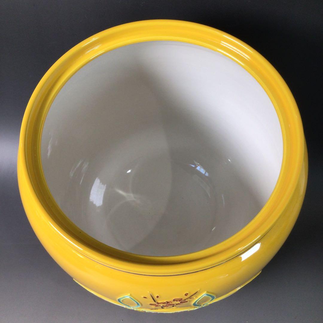 Ｒ９７１　皆具　『翠嵐窯』『黄交趾』『七宝草花文』　共箱　茶道具