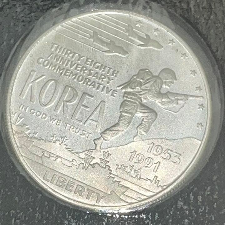 アメリカ銀貨　1991年　朝鮮戦争記念 1ドル