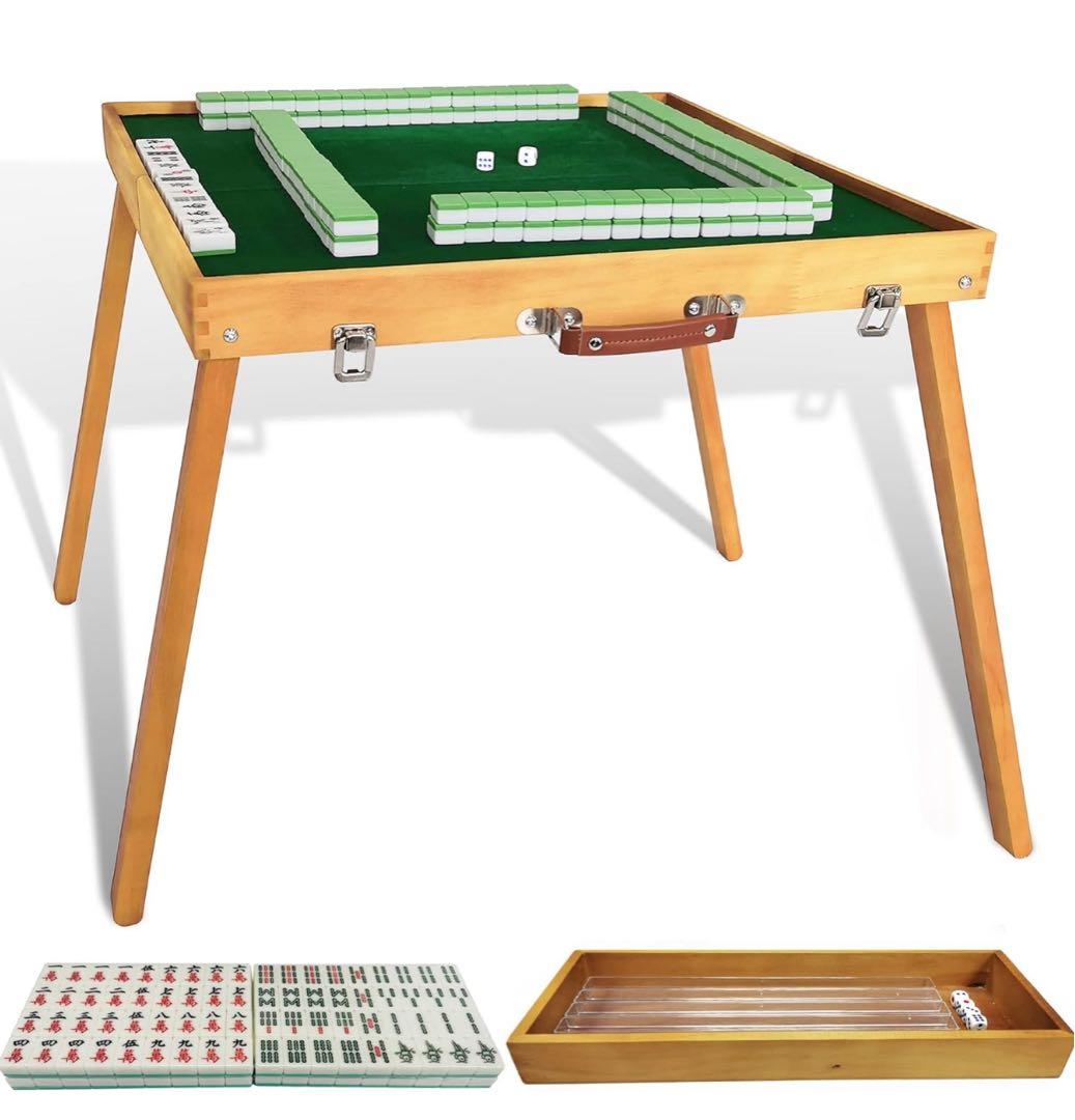 ⭐️ 【新品】麻雀卓 折りたたみ式麻雀卓 フル麻雀牌セット 持ち運び キャンプ屋外