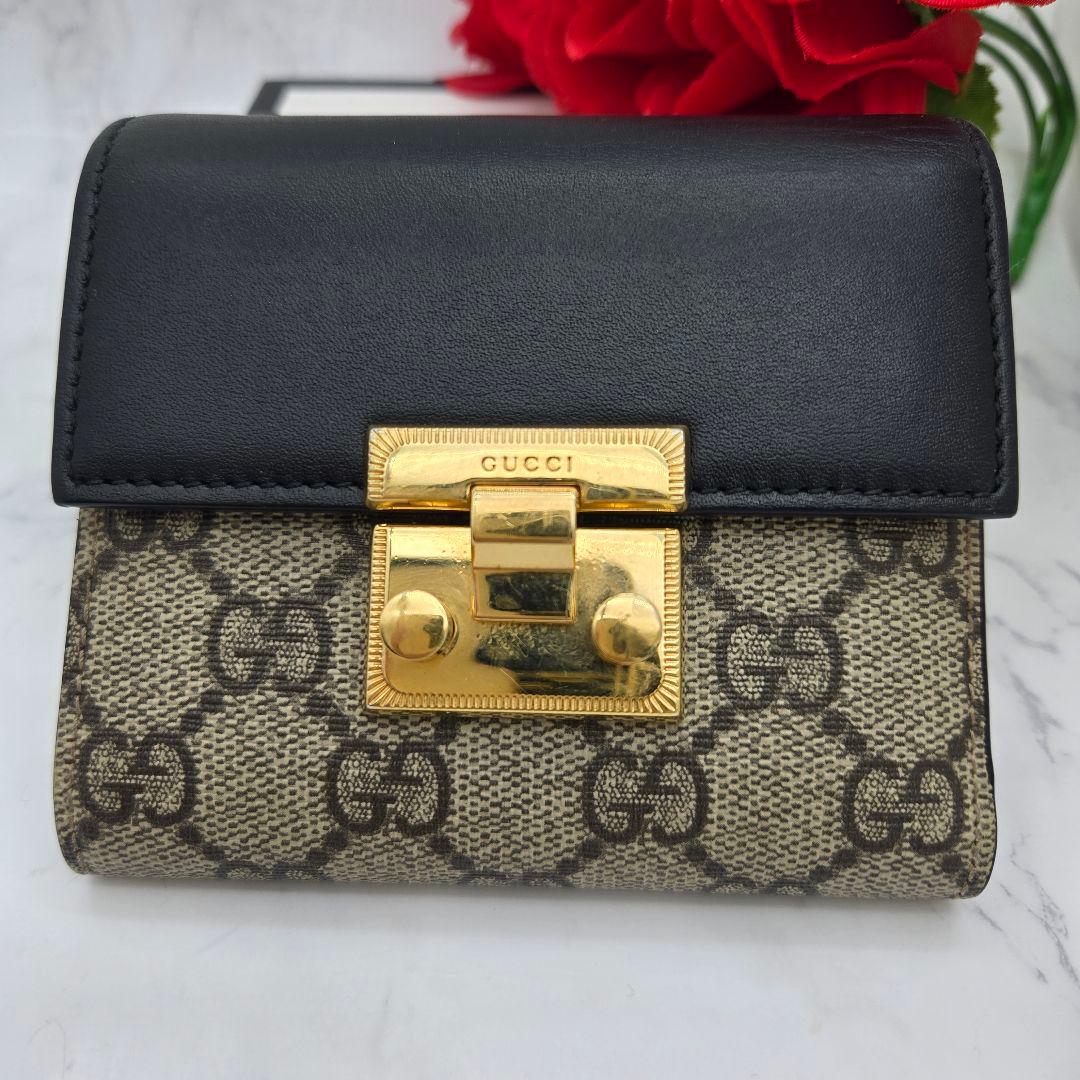 【希少】GUCCI グッチ 折り財布 財布 GG スプリーム 金具
