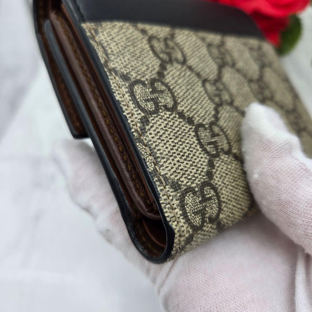 【希少】GUCCI グッチ 折り財布 財布 GG スプリーム 金具