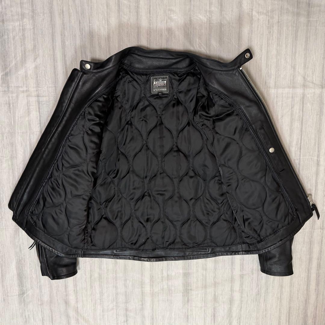 美品 3Lカドヤ ライナー付 シングルライダースジャケット FPS-2 SFT