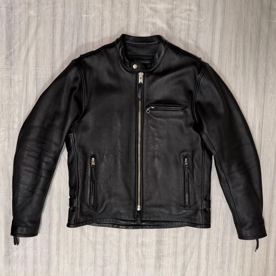 美品 3Lカドヤ ライナー付 シングルライダースジャケット FPS-2 SFT