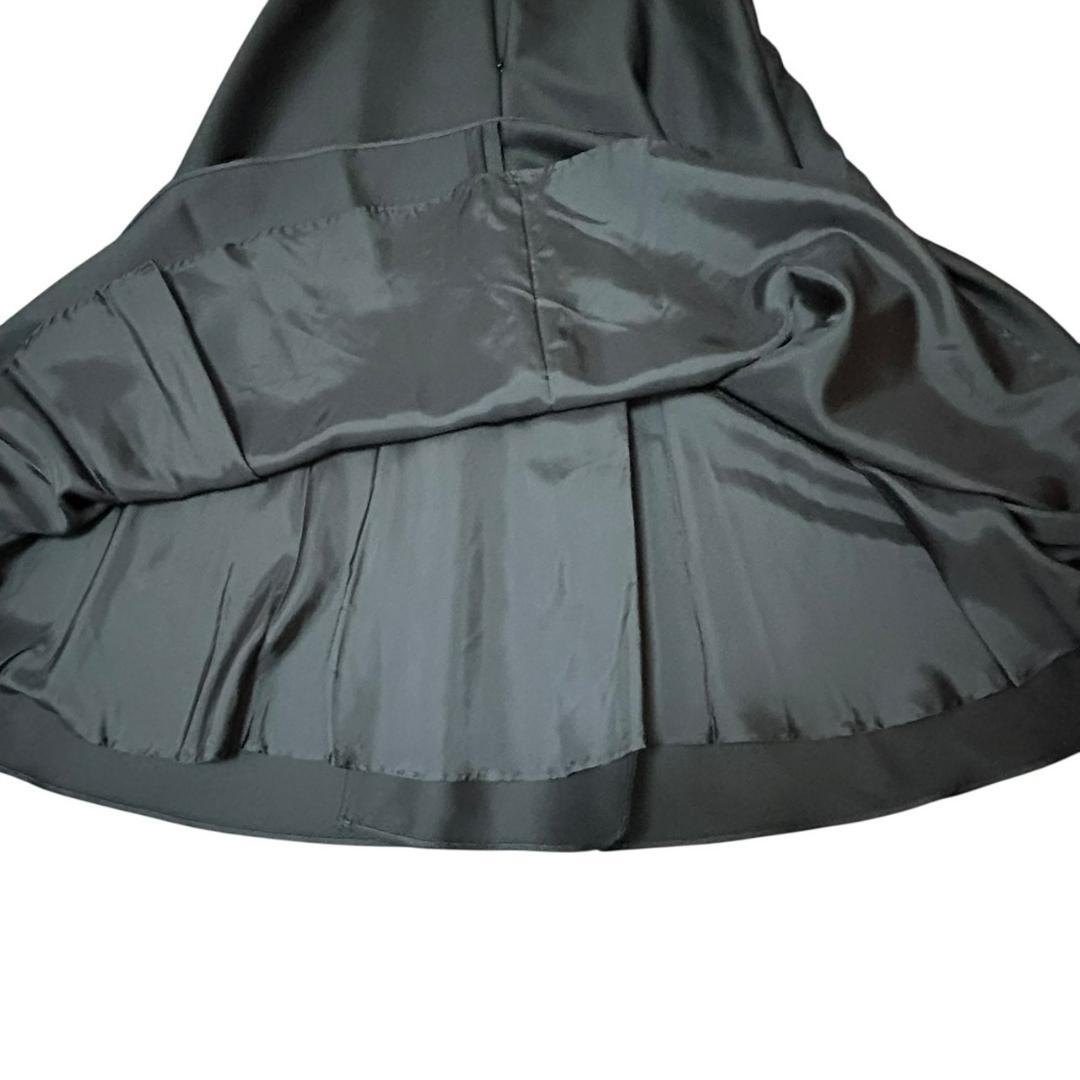 Rene　ルネ　ロングワンピース　Aライン　シルク混　ドレス　ブラック　36