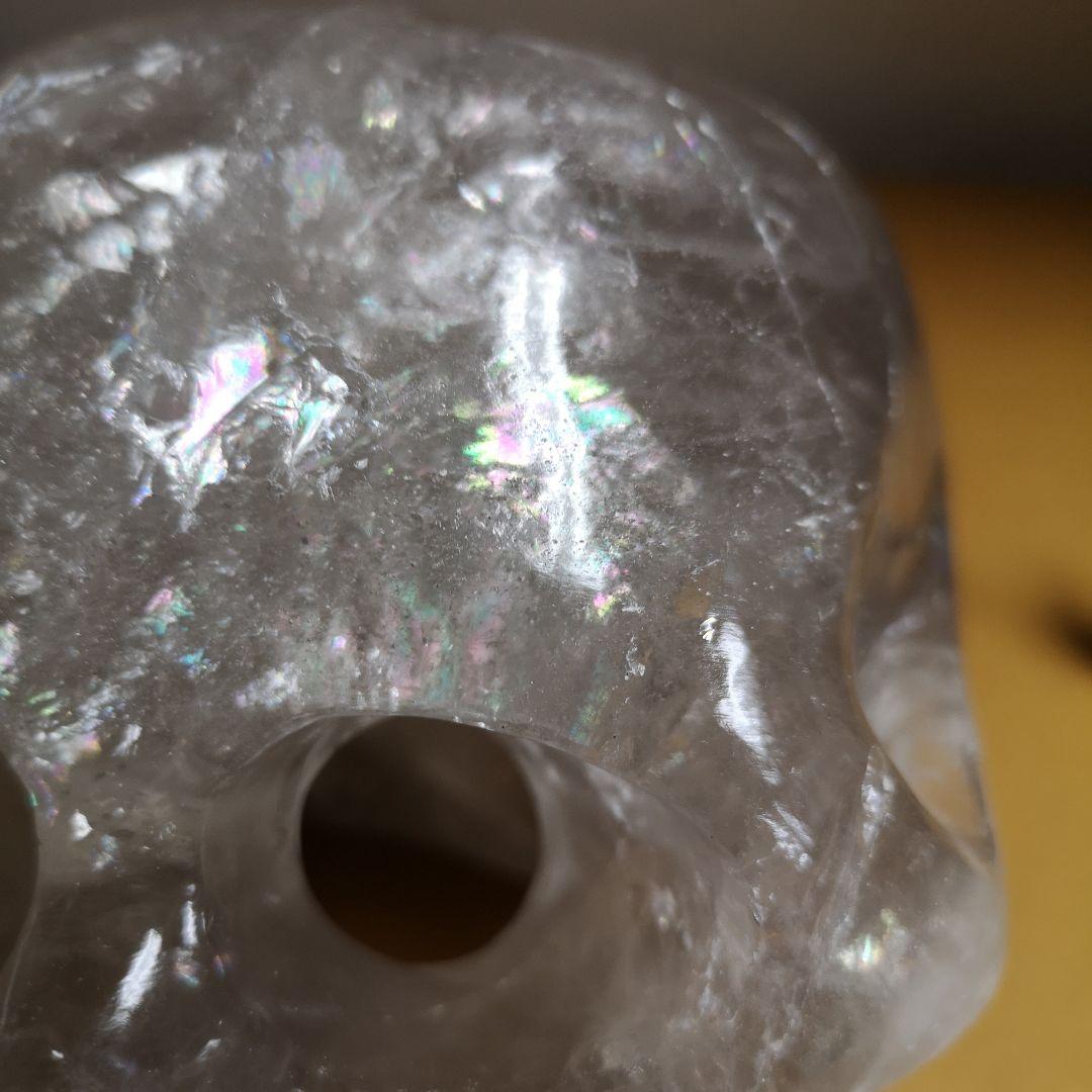 天然水晶スカル　特大　レインボー多数