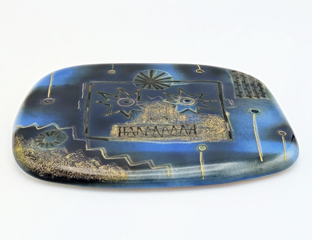 人気作家作品 美品★伊藤北斗 釉刻色絵陶板 夢の景色★2005年頃の個展で購入