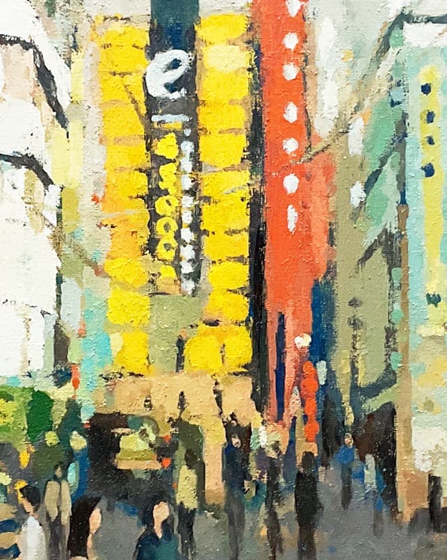 絵画 540 油絵/風景/街角/東京/秋葉原電気街/山手線/F10号