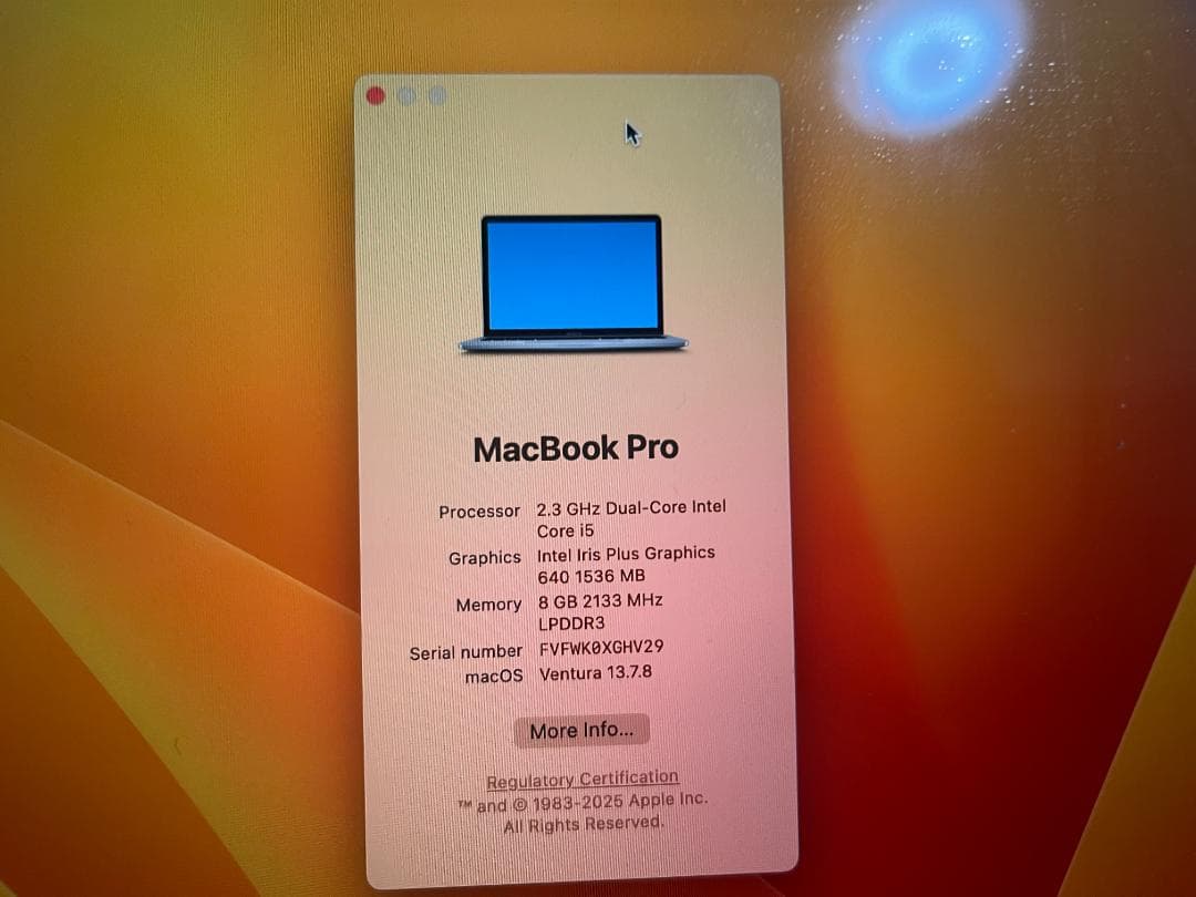 MacBook本体 Apple MacBook Pro 2017 A1708