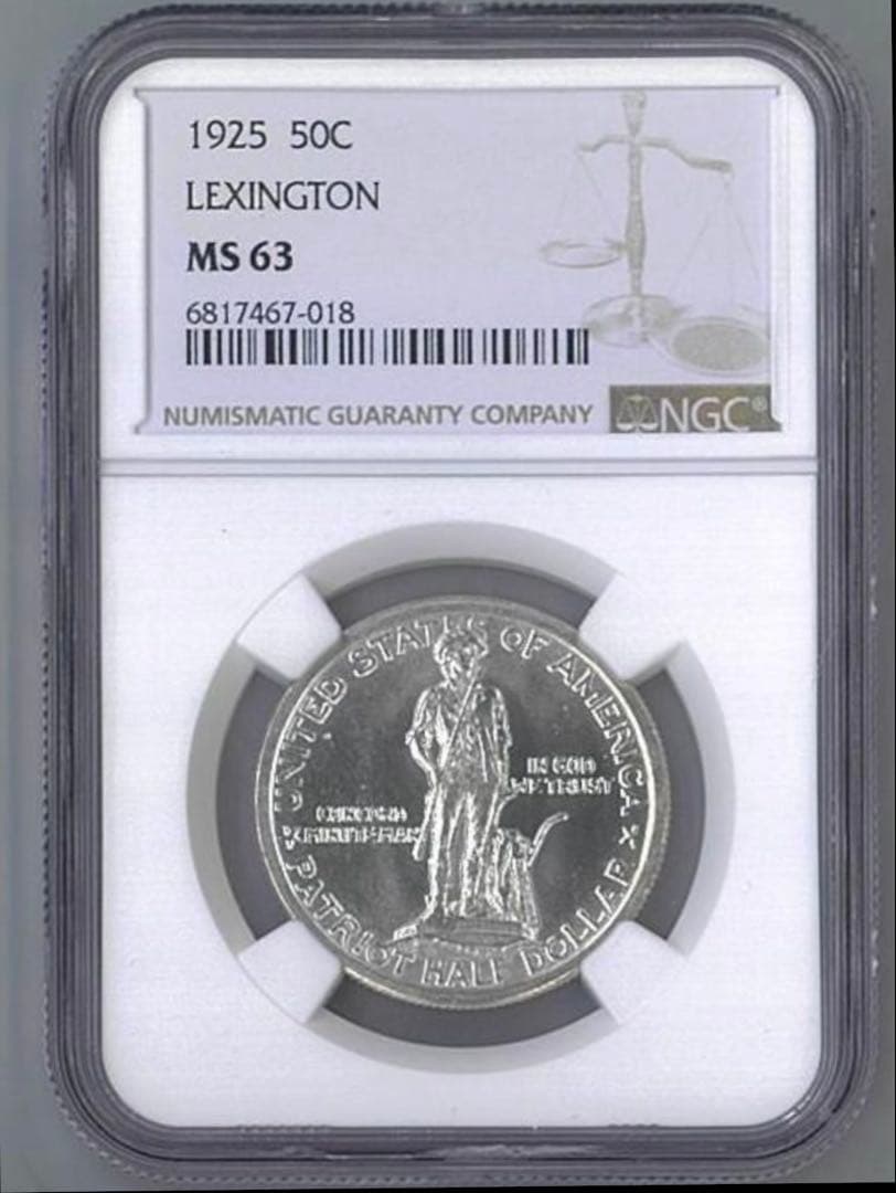 『NGC MS63』レキシントン・コンコードの戦い150周年銀貨(1925年)